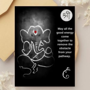 Ganesha Blessing - Art Greeting Card by Anju NZ mantra spiritual
