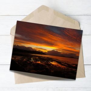 After sunset orange and magical colour sky on mission bay nz