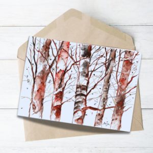 Ink & Watercolour - Art Greeting Card by Anju tree painting original