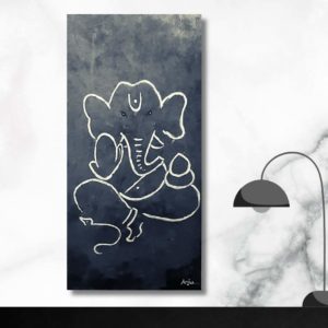 Ganesha print in black and white, offered as an oblong poster. The monochrome design offers a sophisticated and modern aesthetic.