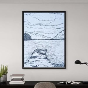 "A sketch of Queenstown, created with limited materials during a spontaneous art session, capturing the essence of the vibrant landscape on ordinary paper."