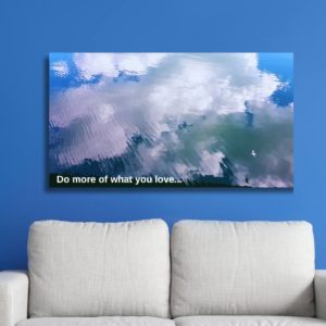 Inspiration Poster: Do more of what you love. blue positive quote poster ocean bird flying refelcation empowerment