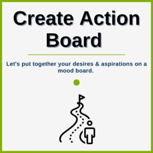 A creative vision board filled with inspiring images, goals, and motivational quotes."