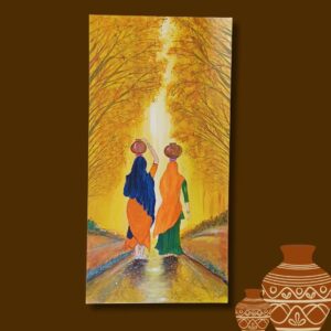 Village Life – Original Acrylic Painting by Anju Desai